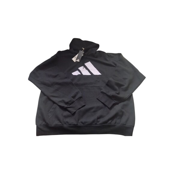 adidas Other - Adidas Men's Black Pullover Hoodie with White Logo And Kangaroo Pockets Size XL